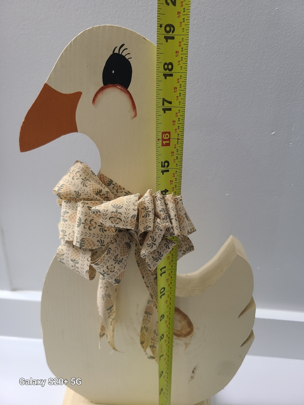 Vintage Hand Made Wooden Country Goose Painted 19” Tall Decor Cottage Core - Picture 9 of 13
